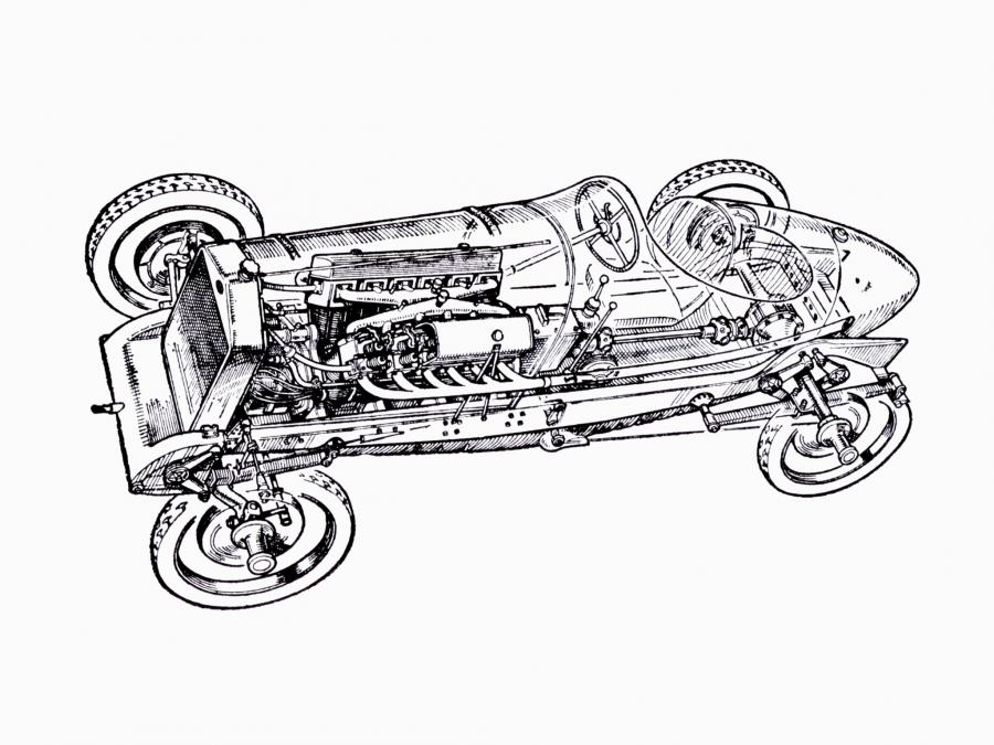 Схема Delage DH V12 1923 года  (фото 2 из 2)